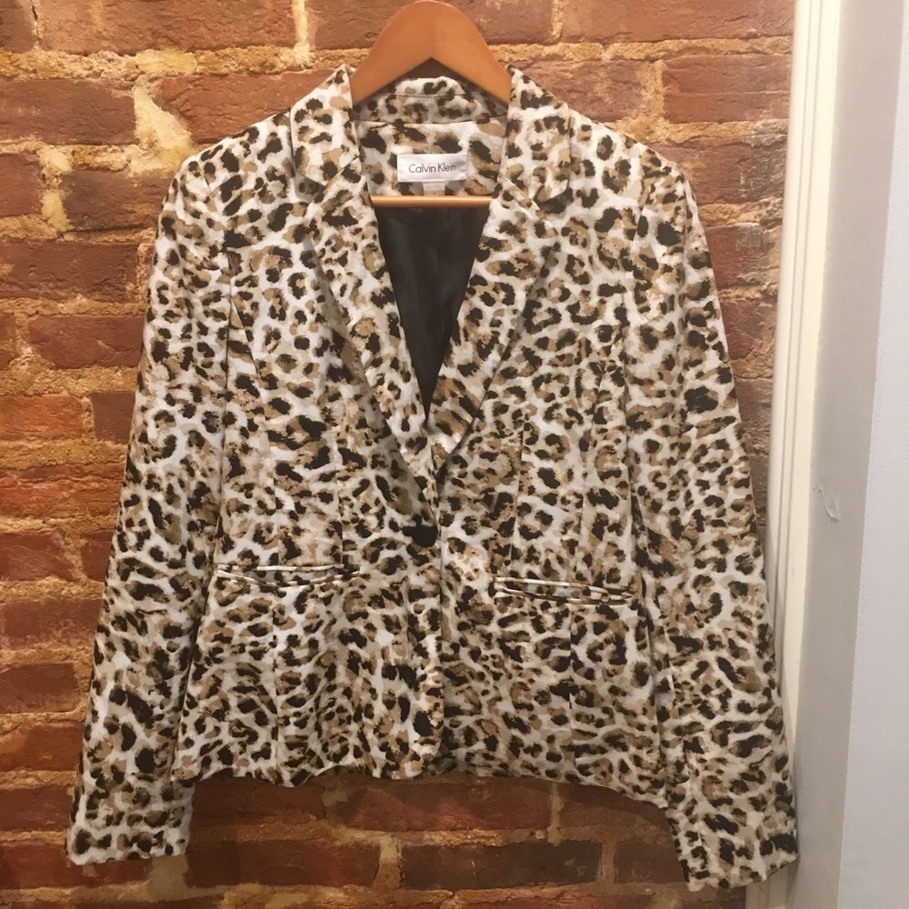 Calvin Klein Cheetah Print Blazer